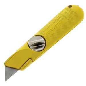 grabber all-metal fixed-blade utility drywall knife - easy change blade, non-retractable (single)
