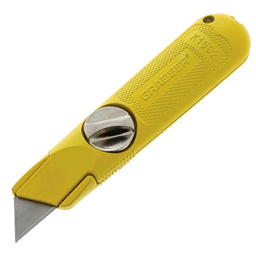 Grabber All-Metal Fixed-Blade Utility Drywall Knife - Easy Change Blade, Non-Retractable (Single)