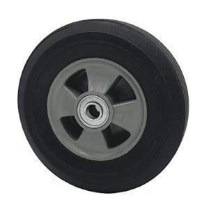 rocky mountain goods solid rubber hand truck wheel 8" x 2.25" - 5/8” axle size - flat free solid rubber replacement tire for hand truck, cart, power washer, dolly, compressor - 550 lbs. (8")
