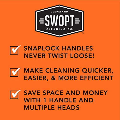 SWOPT Standard 48” Steel Handle – Ergonomic Design Eliminates Loose Handles — Interchangeable with All SWOPT Cleaning Products for More Efficient Cleaning and Storage