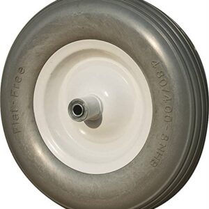 Rocky Mountain Goods Flat Free Wheelbarrow Wheel 16" - 500 lbs. Load Rating - for 6 & 8 Cubic ft. wheelbarrows Including Jackson, True Temper, Ames, Ace - 5/8" axle