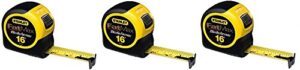 stanley 33-716 16-foot-by-1-1/4-inch fatmax tape rule with blade armor (3-pack)
