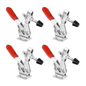 powertec 20326 quick-release horizontal toggle clamp 225d - 500 lb holding capacity w rubber pressure tip, 4pk