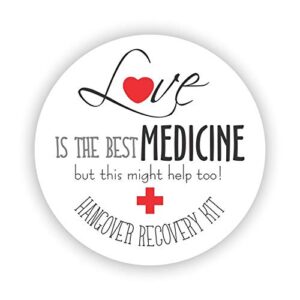 love is the best medicine labels - bachelorette hangover kit stickers - thank you stickers - wedding stickers - bachelorette party stickers