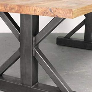 Metal Table Legs,Trestle Table Style,Raw Clear Coated,Industrial Finish,Custom Sizes,Handmade In U.S.