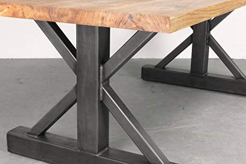 Metal Table Legs,Trestle Table Style,Raw Clear Coated,Industrial Finish,Custom Sizes,Handmade In U.S.