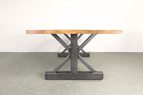 Metal Table Legs,Trestle Table Style,Raw Clear Coated,Industrial Finish,Custom Sizes,Handmade In U.S.