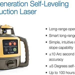 Topcon RL-H5A Self Leveling Horizontal Rotary Laser with Bonus EDEN Field Book, IP66 Rating Drop, Dust, Water Resistant, 800m Construction Laser, Includes LS-80L Receiver, Detector Holder, Soft Case