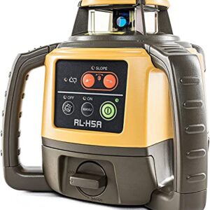 Topcon RL-H5A Self Leveling Horizontal Rotary Laser with Bonus EDEN Field Book, IP66 Rating Drop, Dust, Water Resistant, 800m Construction Laser, Includes LS-80L Receiver, Detector Holder, Soft Case