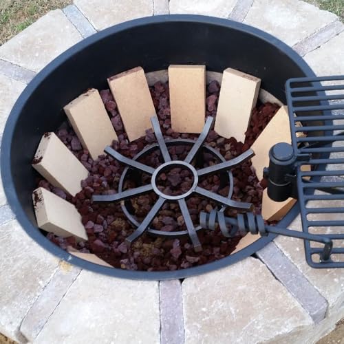 Titan Great Outdoors 20" Wagon Wheel Fire Grate, Decorative Wood Burning Lifted Grate Pit