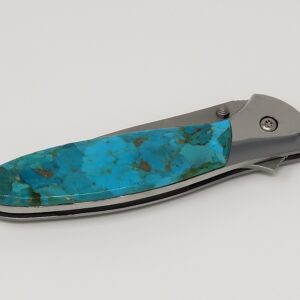 Santa Fe Stoneworks Solid Turquoise Leek A/O Knife