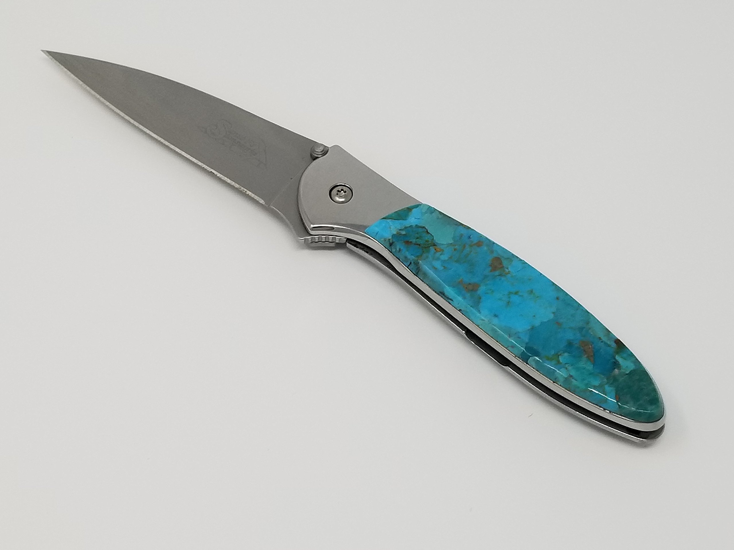 Santa Fe Stoneworks Solid Turquoise Leek A/O Knife