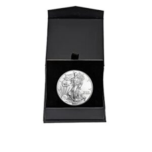 2002 - U.S. Silver Eagle in Plastic Air Tite in Magnet Close Black Gift Box - Gem Brilliant Uncirculated Dollar US Mint Uncirculated