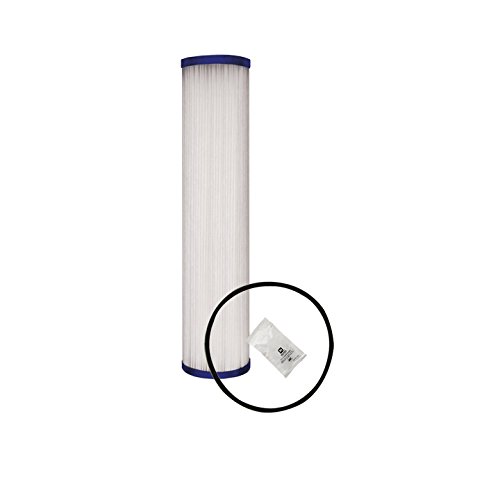 Tier1 30 Micron 10 Inch x 2.5 Inch Pleated Polyester Whole House Sediment Water Filter Replacement Cartridge Kit with O-ring and Lubricant | Compatible with Pentek R30, SPC-25-1030, Home Water Filter