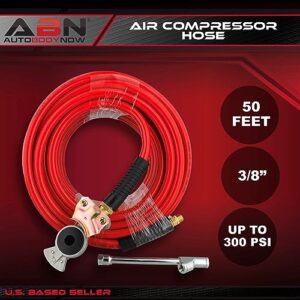 ABN 50ft Air Compressor Hose 3/8 Inch - 300 PSI Heavy Duty Lightweight PVC Flex Air Hose