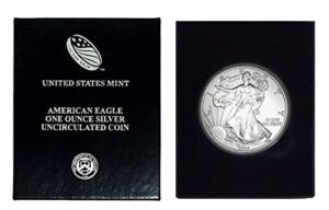 2011 - american silver eagle in plastic air tite and gift box with our certificate of authenticity dollar us mint uncirculated