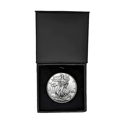 1999 - U.S. Silver Eagle in Plastic Air Tite in Magnet Close Black Gift Box - Gem Brilliant Uncirculated Dollar Uncirculated US Mint