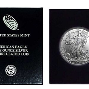 1999 - U.S. Silver Eagle in Plastic Air Tite in Magnet Close Black Gift Box - Gem Brilliant Uncirculated Dollar Uncirculated US Mint