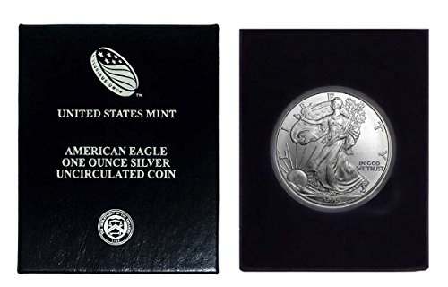 1999 - U.S. Silver Eagle in Plastic Air Tite in Magnet Close Black Gift Box - Gem Brilliant Uncirculated Dollar Uncirculated US Mint