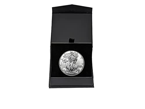 1999 - U.S. Silver Eagle in Plastic Air Tite in Magnet Close Black Gift Box - Gem Brilliant Uncirculated Dollar Uncirculated US Mint