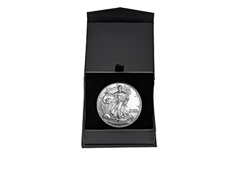 2005 - U.S. Silver Eagle in Plastic Air Tite in Magnet Close Black Gift Box - Gem Brilliant Uncirculated Dollar Uncirculated US Mint