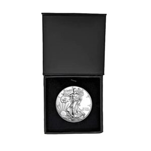 2013 - u.s. silver eagle in plastic air tite in magnet close black gift box - gem brilliant uncirculated dollar us mint uncirculated