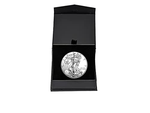 2013 - U.S. Silver Eagle in Plastic Air Tite in Magnet Close Black Gift Box - Gem Brilliant Uncirculated Dollar US Mint Uncirculated