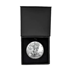 2015 - u.s. silver eagle in plastic air tite in magnet close black gift box - gem brilliant uncirculated dollar us mint uncirculated