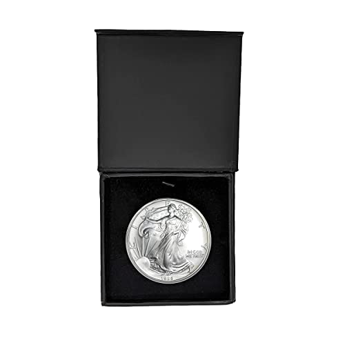 1995 - U.S. Silver Eagle in Plastic Air Tite in Magnet Close Black Gift Box - Gem Brilliant Uncirculated Dollar Uncirculated US Mint