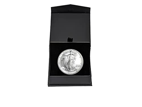 1995 - U.S. Silver Eagle in Plastic Air Tite in Magnet Close Black Gift Box - Gem Brilliant Uncirculated Dollar Uncirculated US Mint