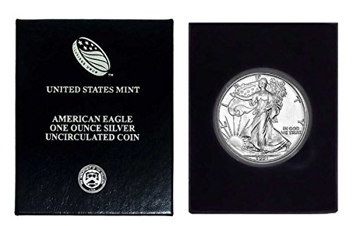 1991 - U.S. Silver Eagle in Plastic Air Tite in Magnet Close Black Gift Box - Gem Brilliant Uncirculated Dollar Uncirculated US Mint