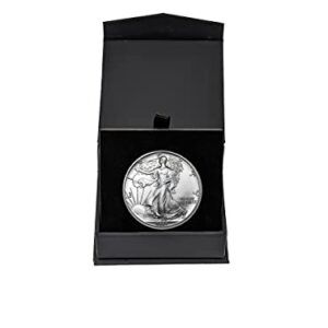 1991 - U.S. Silver Eagle in Plastic Air Tite in Magnet Close Black Gift Box - Gem Brilliant Uncirculated Dollar Uncirculated US Mint