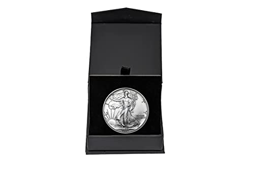 1991 - U.S. Silver Eagle in Plastic Air Tite in Magnet Close Black Gift Box - Gem Brilliant Uncirculated Dollar Uncirculated US Mint