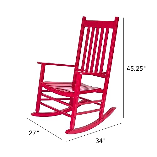 Shine Company 4332CP Vermont Porch Rocker | High Back Rocking Chair – Chili Pepper