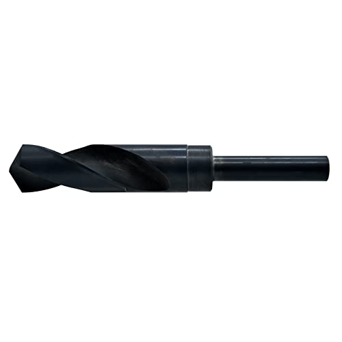 MAXTOOL 1-1/4" Silver and Deming Drill Bits HSS M2 S & D Drill Bits Prentice Twist Drills Black Oxide 1/2" Reduced Shank 6" OAL; SD02B00R116