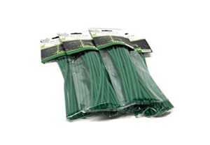 set of 100 plant twist tie - flexible green rubber coated garden training wire (100)