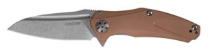 kershaw natrix - copper pocketknife (7006cu); 2.75-inch drop-point blade with stonewashed d2 steel; hefty copper handle features brushed silver hardware; reversible, deep-carry pocketclip; 3.7 oz