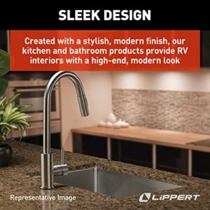 Lippert Components Flow Max Bullet Pull-Down Kitchen Faucet with Toggle Stream/Spray Options, 304-Grade Stainless Steel Construction for Residential Homes or RV Kitchens - 719333