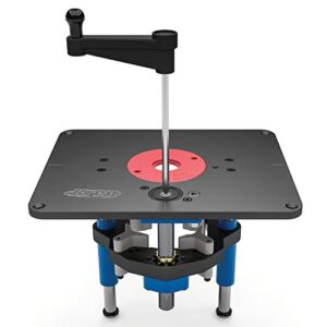 kreg prs5000 precision router lift - router table lift system - durable router plate insert - router table plate insert - for quick, accurate, reliable & repeatable setups
