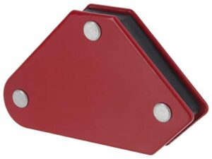 drixet red painted triangle shape heavy duty steel magnetic welding setup holders for multiple angles – compact design, 10 lbs. capacity (4-pack)