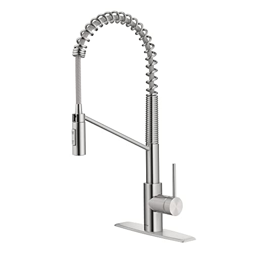 Kraus KPF-2631SFS Oletto Single Handle Commercial Kitchen Faucet, 21.85 inch, Pull Down Stainless Steel