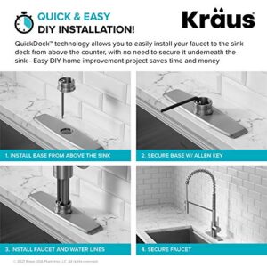 Kraus KPF-2631SFS Oletto Single Handle Commercial Kitchen Faucet, 21.85 inch, Pull Down Stainless Steel