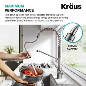 Kraus KPF-2631SFS Oletto Single Handle Commercial Kitchen Faucet, 21.85 inch, Pull Down Stainless Steel