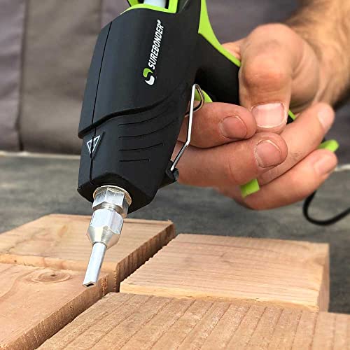 Surebonder Interchangeable Hot Glue Gun Nozzles - 4 Pack Includes Adapter, Small & Large Round Nozzles, Flat Nozzle - Made of Aluminum for Durability & Smooth Glue Flow