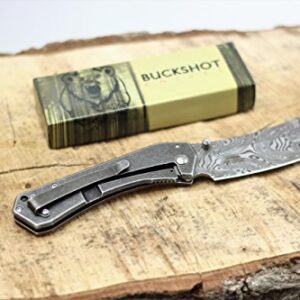 Wartech Buckshot Knives PBK220 Thumb Open Spring Assisted Tanto Cleaver Pocket Knives (PBK222DS)