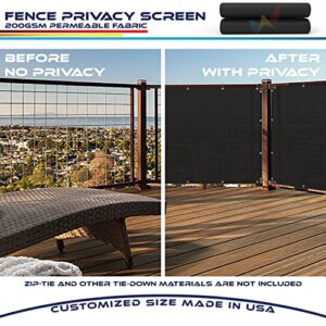 Windscreen4less 3'x15' Deck Balcony Privacy Screen for Deck Pool Fence Railings Apartment Balcony Privacy Screen for Patio Yard Porch Chain Link Fence Condo with Zip Ties Black