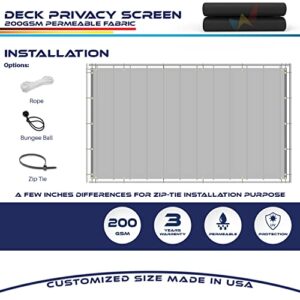 Windscreen4less 3'x15' Deck Balcony Privacy Screen for Deck Pool Fence Railings Apartment Balcony Privacy Screen for Patio Yard Porch Chain Link Fence Condo with Zip Ties Black