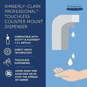 Kimberly-Clark Professional™ Touchless Counter Mount Skin Care Dispenser (47604), Chrome, 1.5 L Capacity, 2.12" x 4.25" x 5.56" (Qty 1)