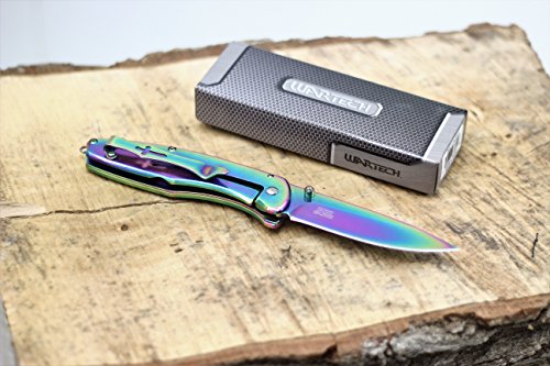 Wartech PWT254 Thumb Open Spring Assisted Unicorn Handle Pocket Knives (PWT254RW)