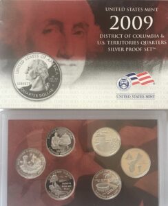 2009 s us silver proof set territories dc comes in the original packing from the mint proof